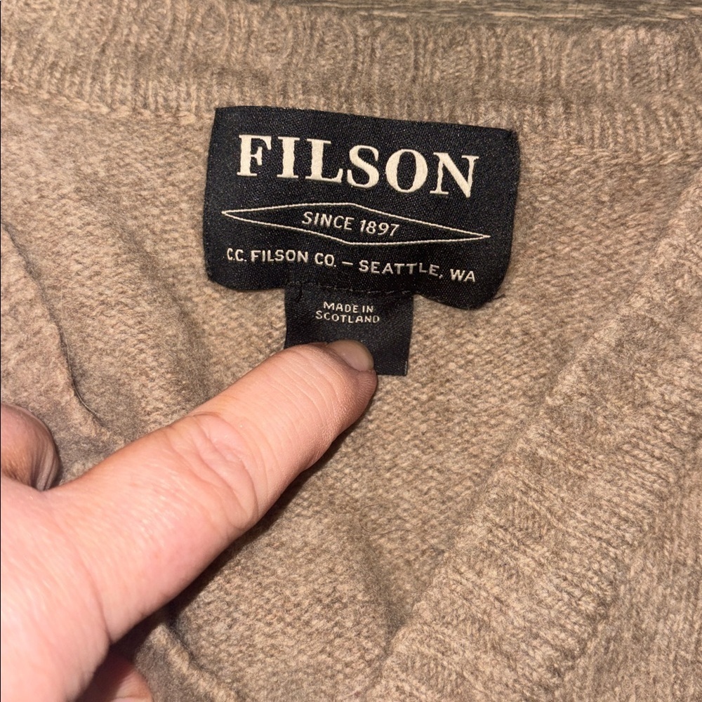 FILSON woman’s made in Scotland - 100 Geelong Lambswool  sweater - XS - Picture 4 of 7